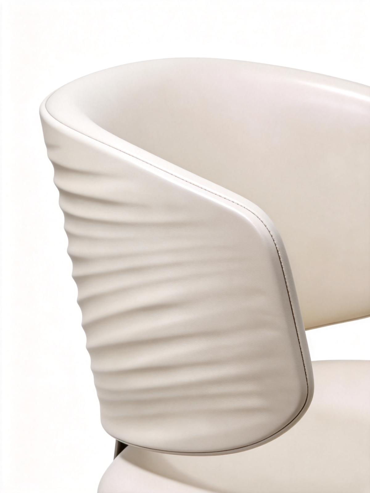 CELINE Ribbed Leather Dining Chair