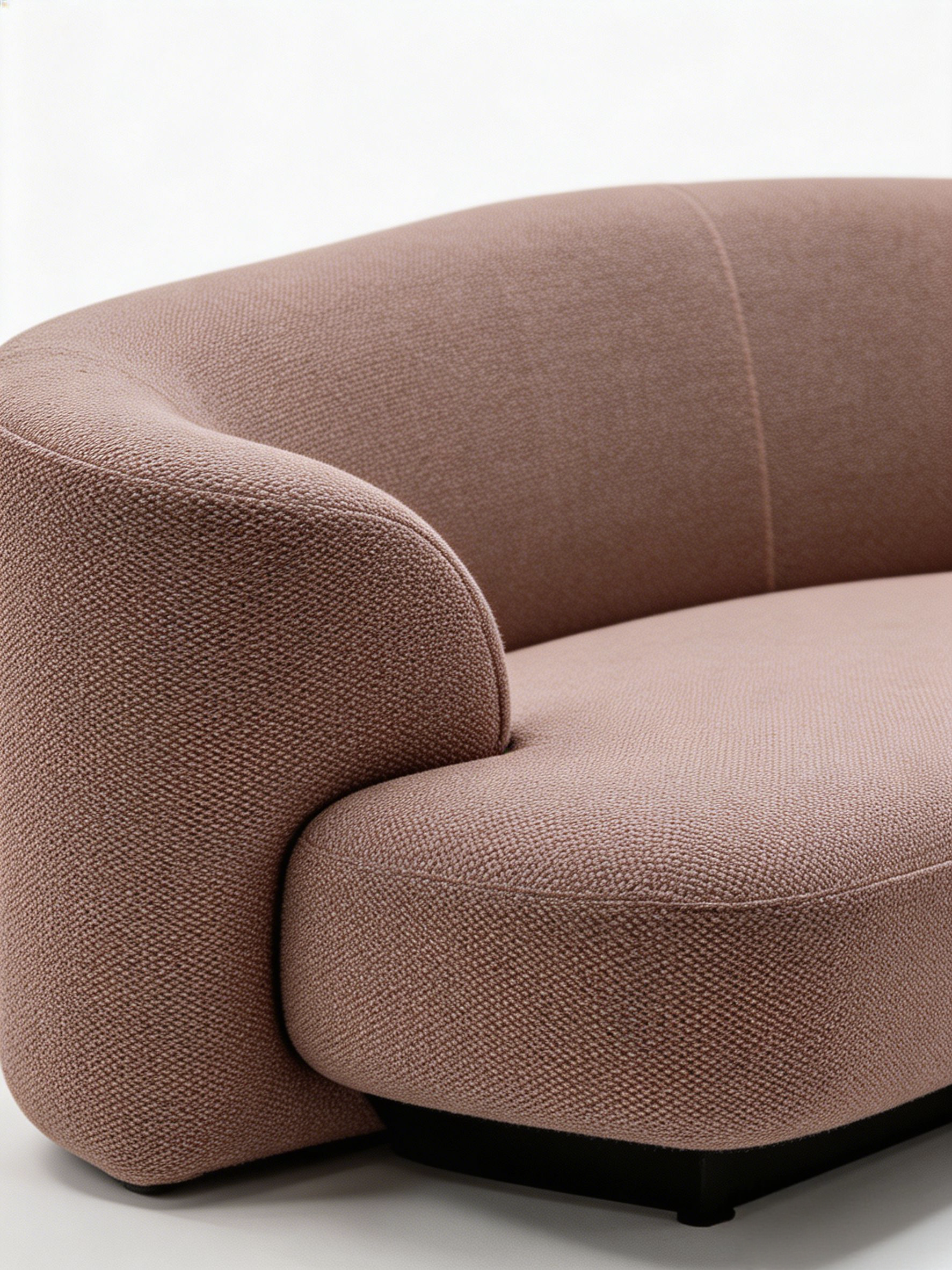 ONDE Blush Pink Curved 3-Seater Sofa