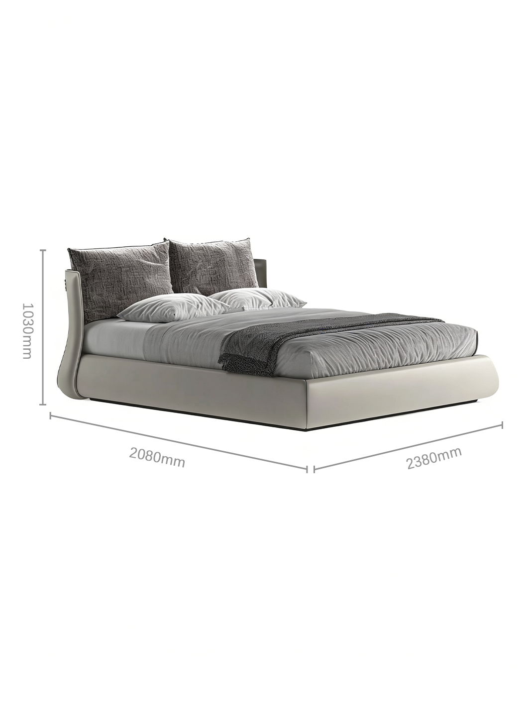 Curvo Luxury Bed with Matching Cushions