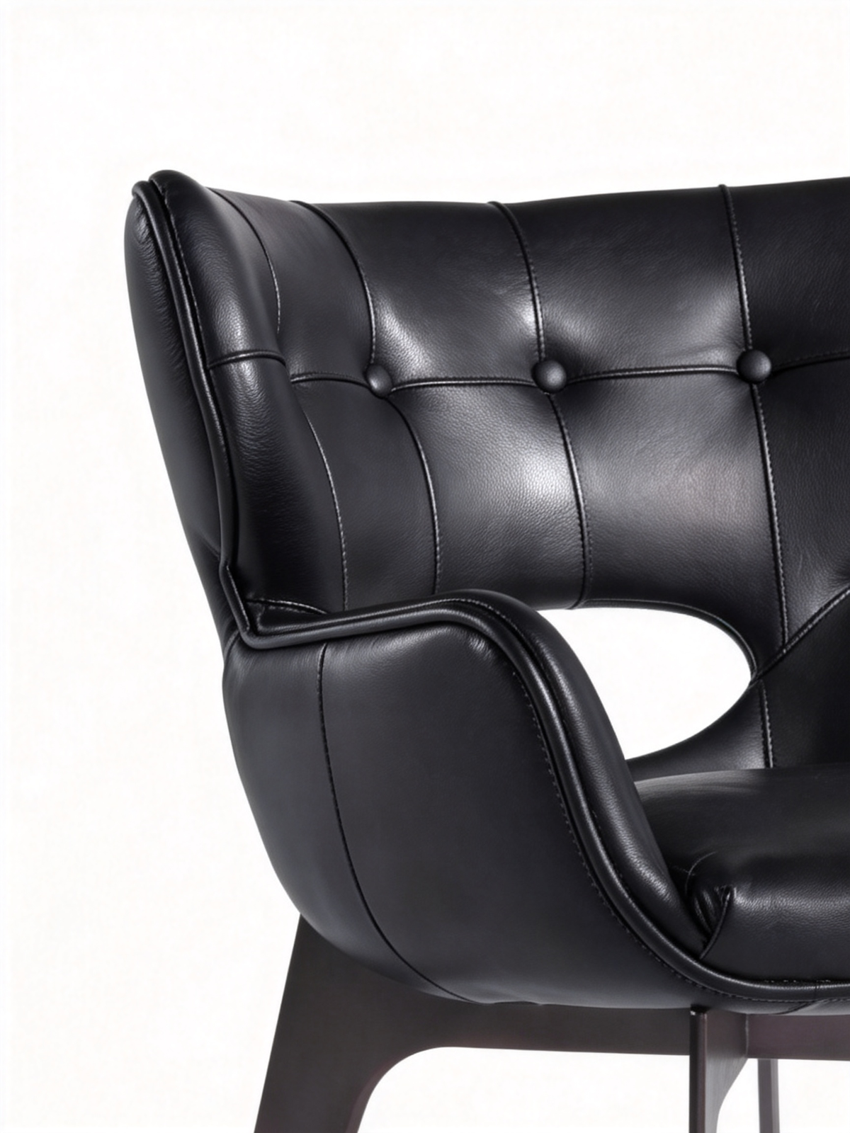 VIREN Cut-Out Leather Dining Chair