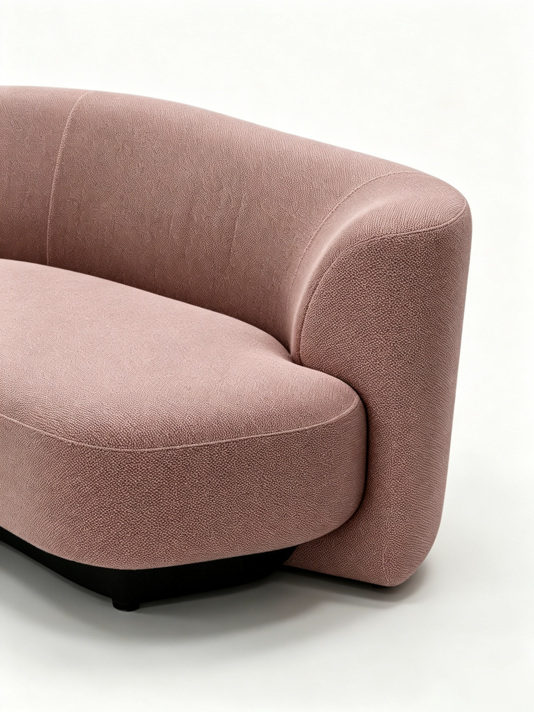 ONDE Blush Pink Curved 3-Seater Sofa