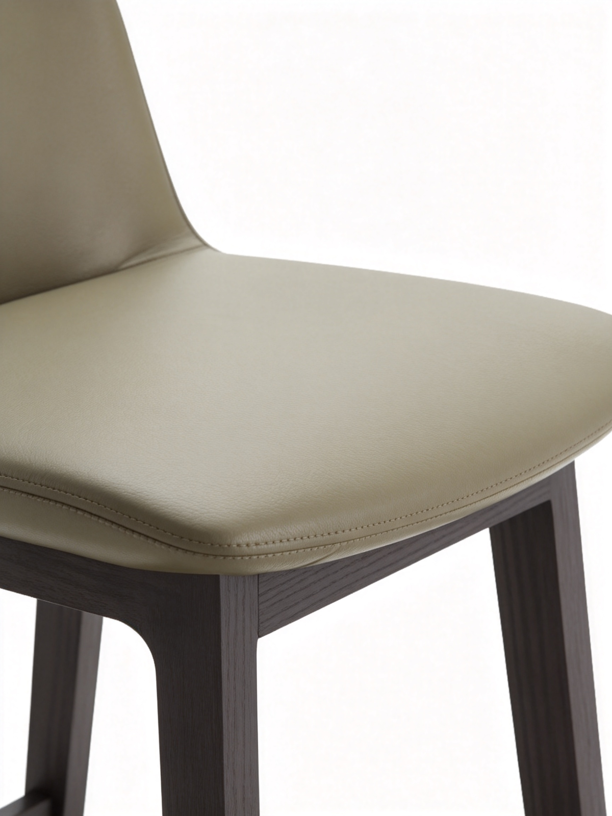 BRUNO Leather & Ash Wood Bar Stool