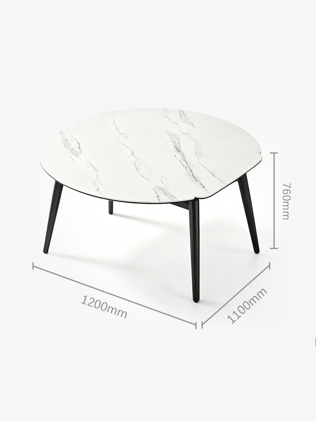 ORBIT Extendable White Sintered Stone Dining Table