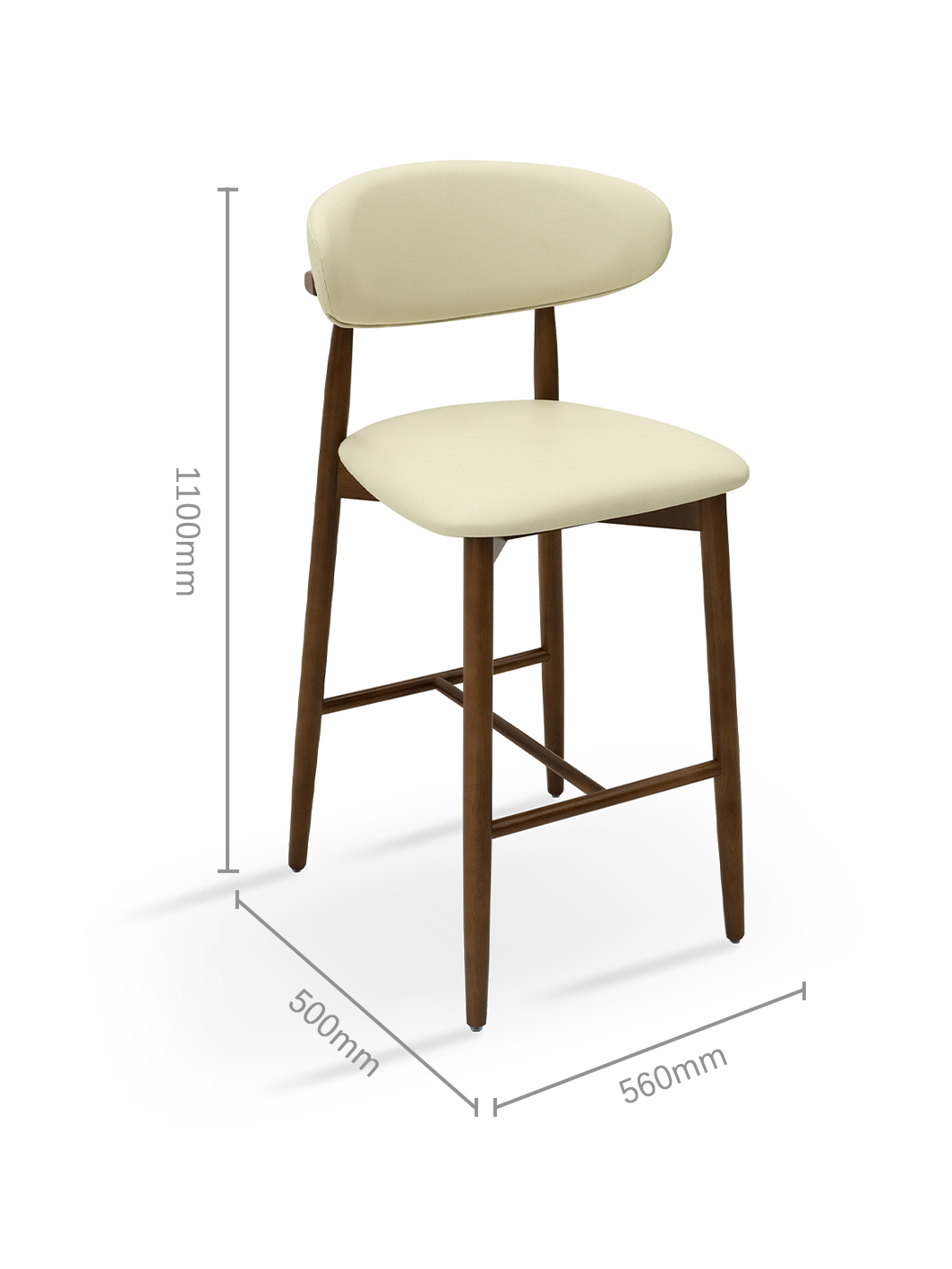 DEMI Solid Ash Bar Stool