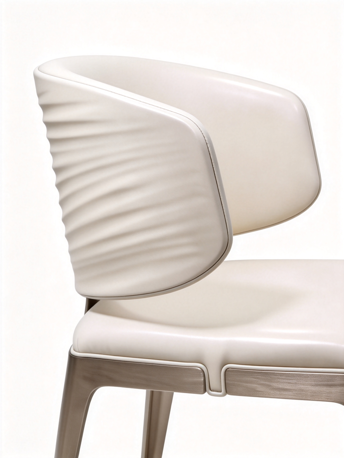 CELINE Ribbed Leather Dining Chair