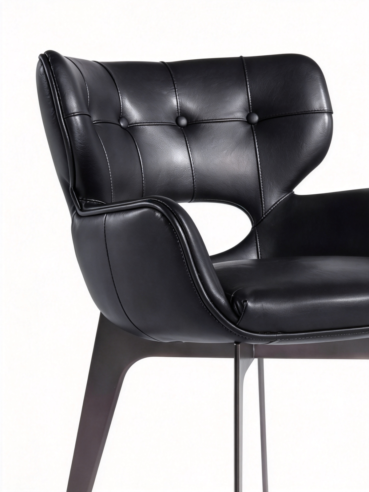 VIREN Cut-Out Leather Dining Chair