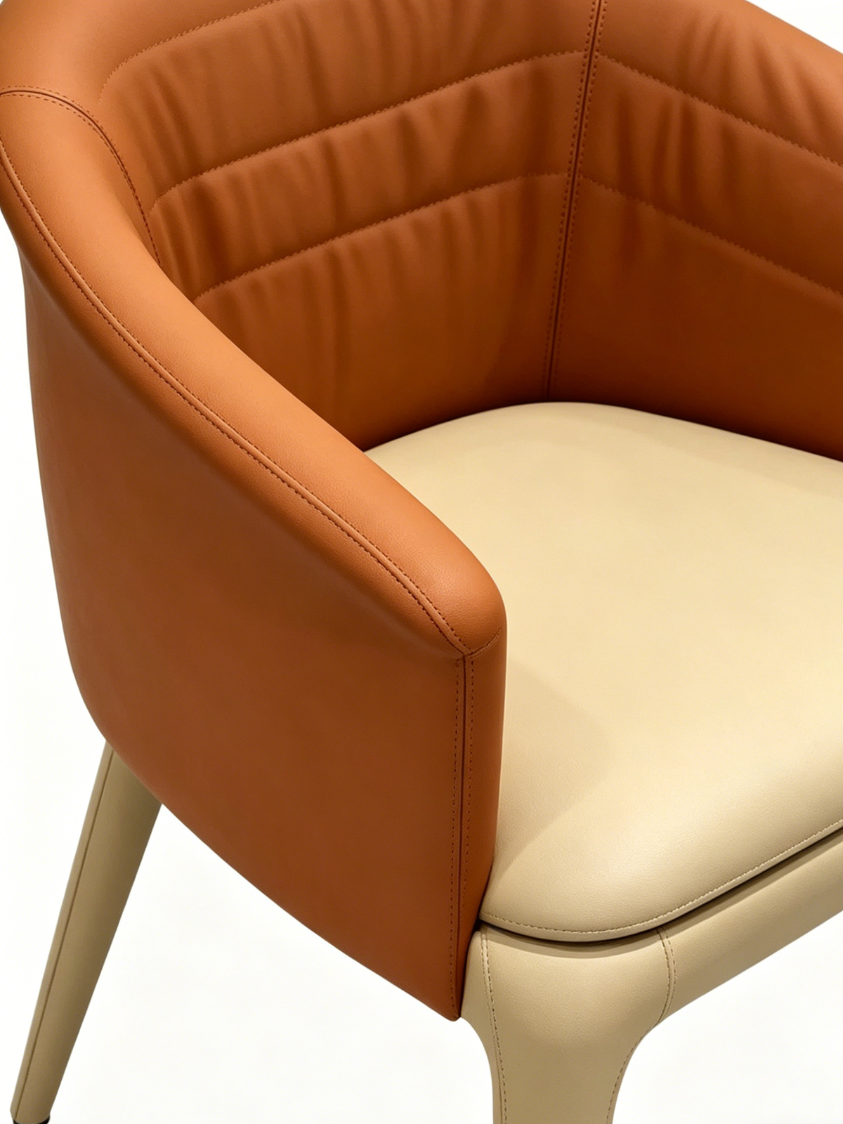 CALIA Two-Tone Leather Dining Chair