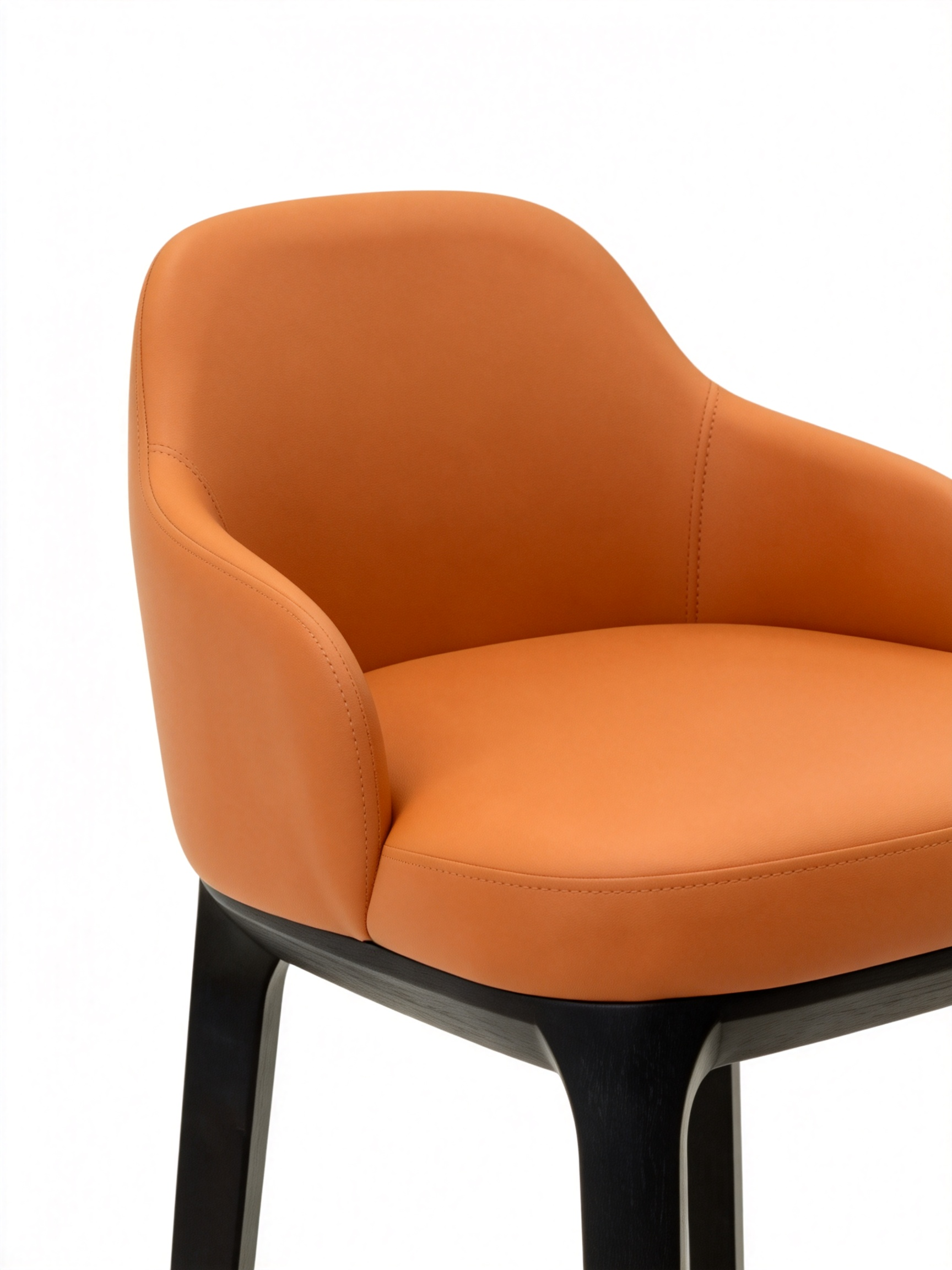 BARREL Orange Vegan Leather Bar Stool
