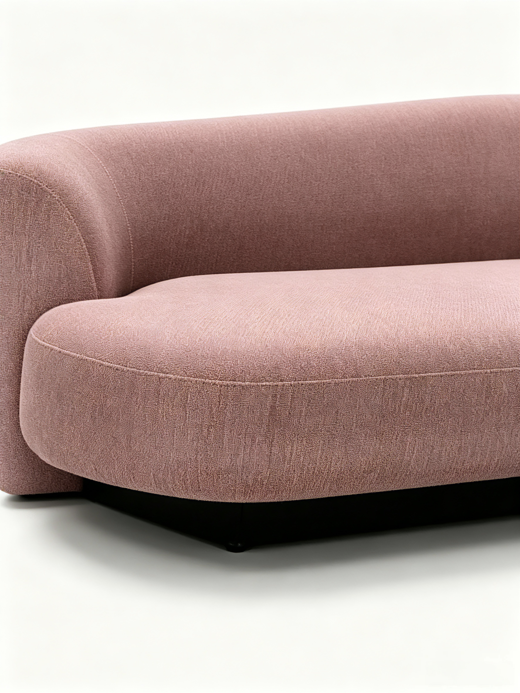 ONDE Blush Pink Curved 3-Seater Sofa