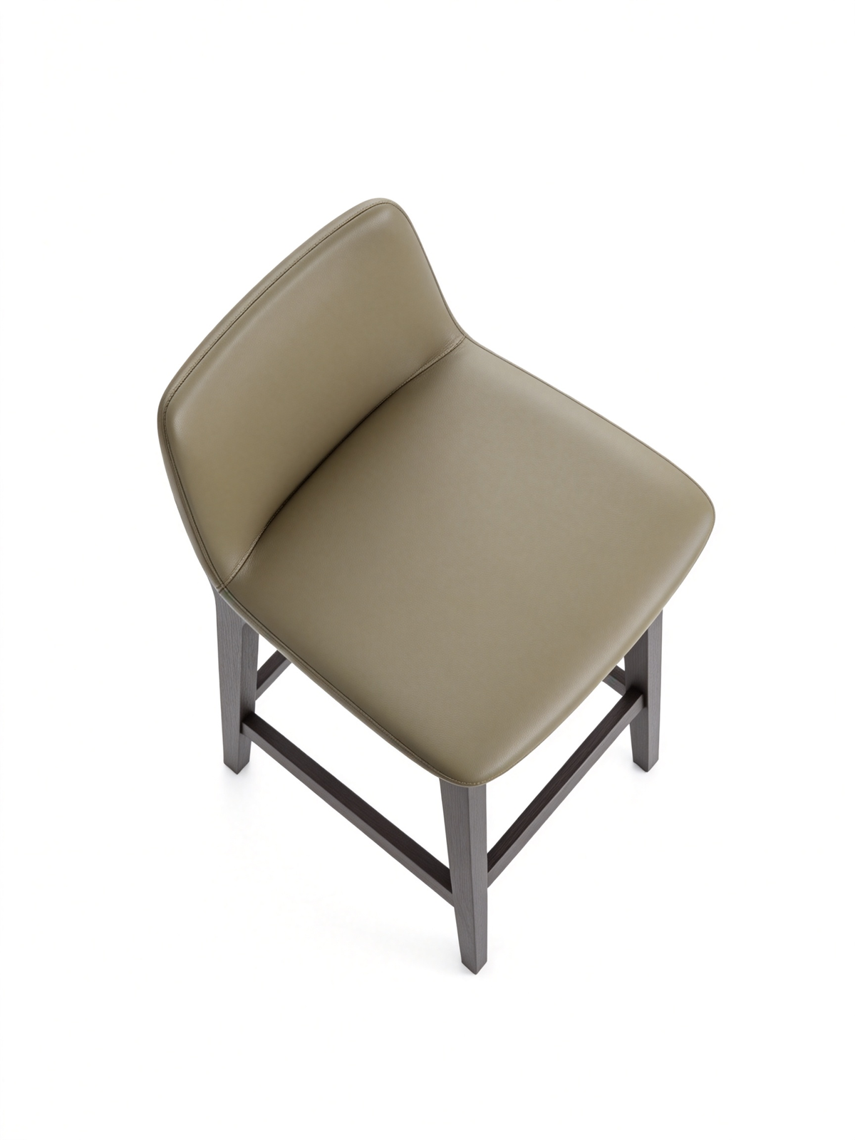 BRUNO Leather & Ash Wood Bar Stool