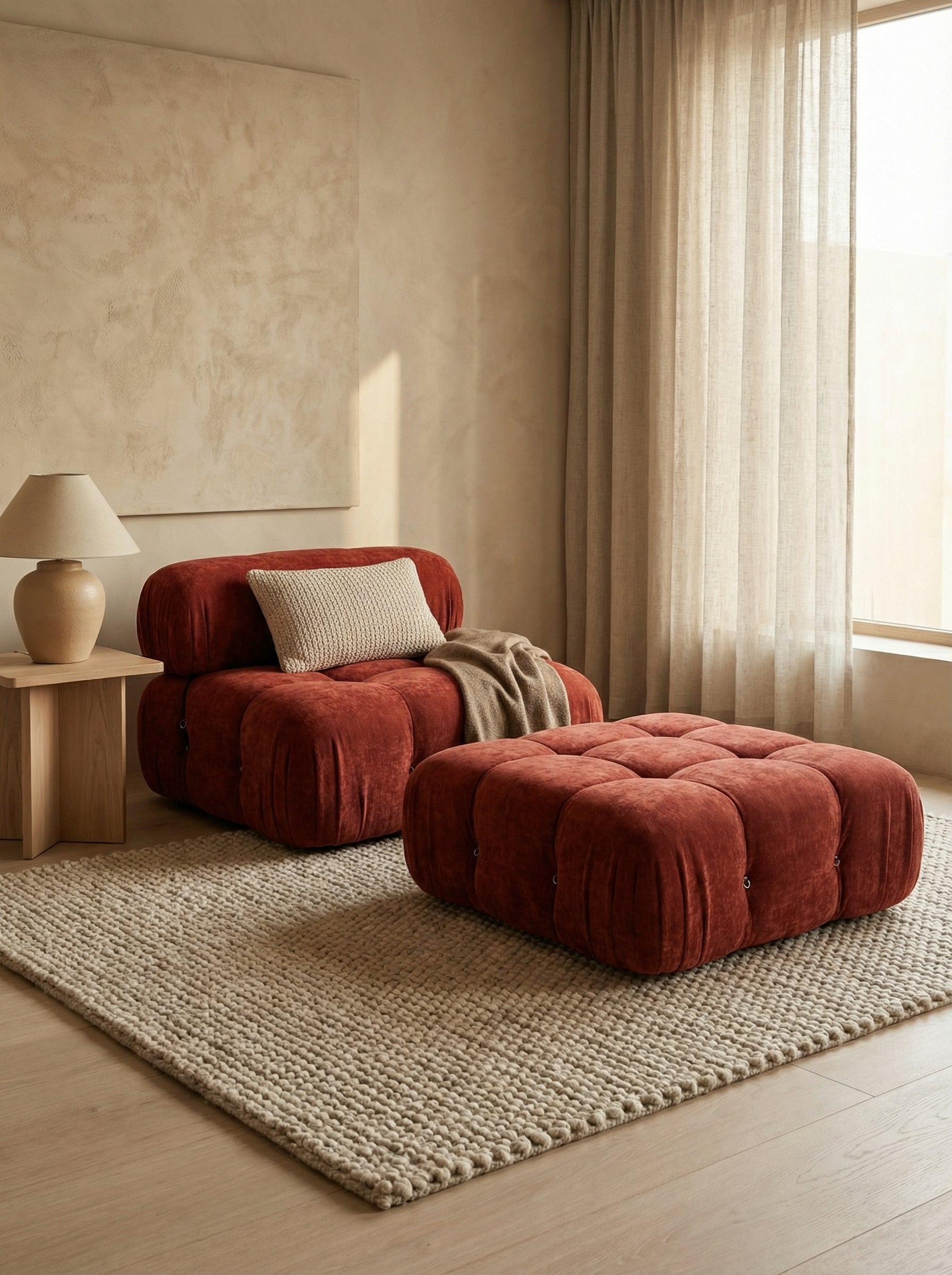 NIDO Terracotta Tufted Lounge Chair