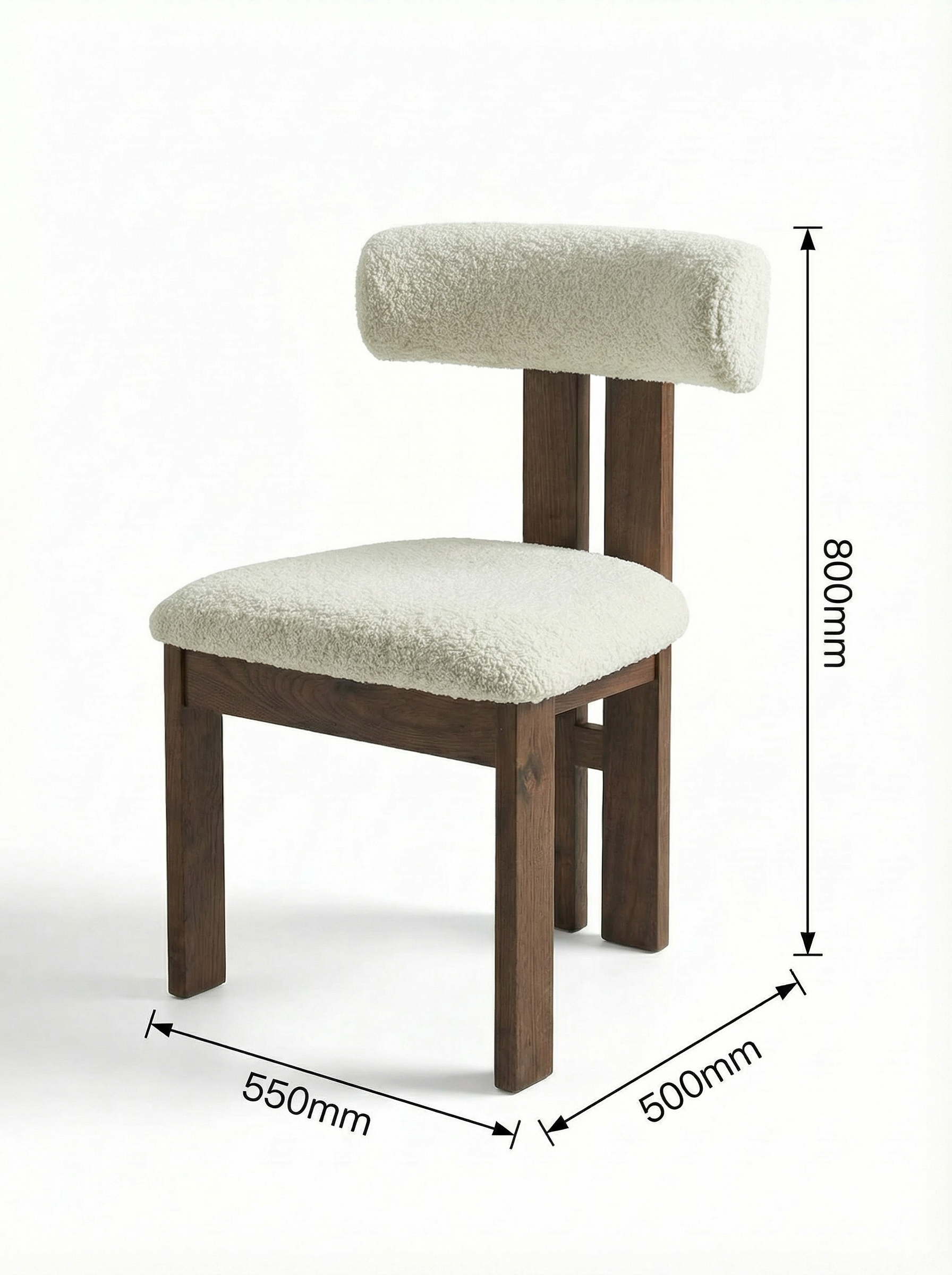 COLETTE Black Walnut Bouclé Dining Chair