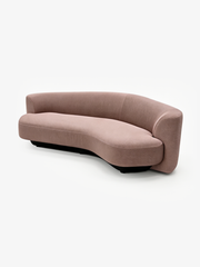 ONDE Blush Pink Curved 3-Seater Sofa