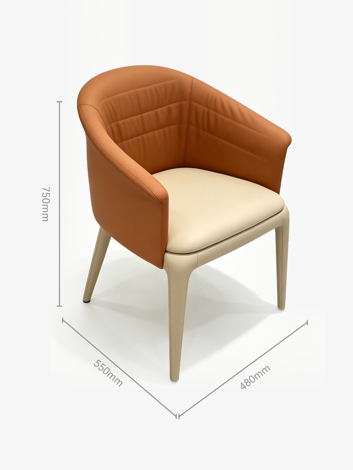 CALIA Two-Tone Leather Dining Chair
