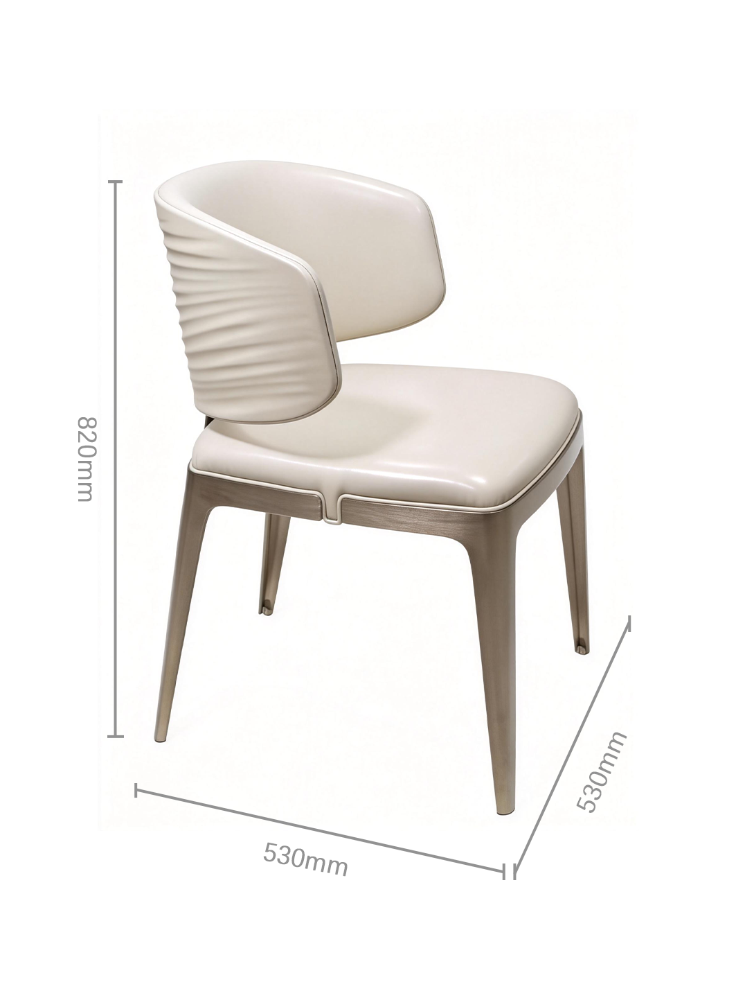 CELINE Ribbed Leather Dining Chair