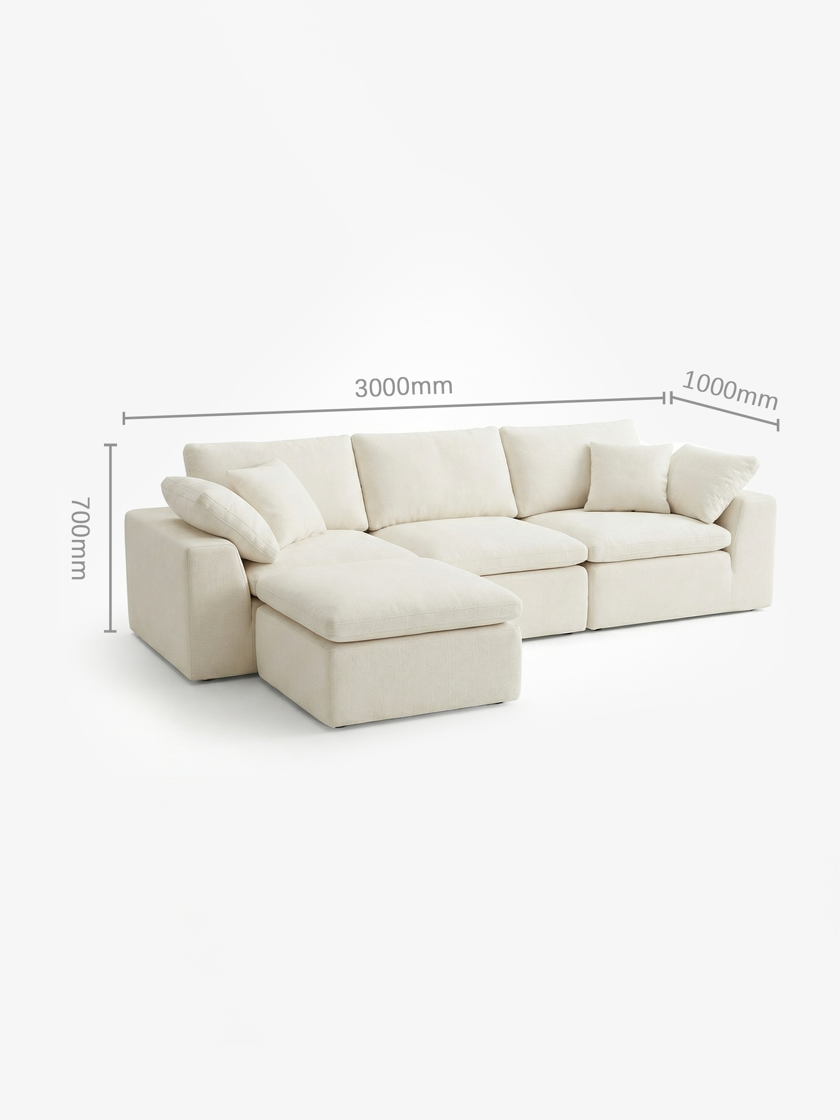 LEENE 4-Seater Modular Sofa with Ottoman
