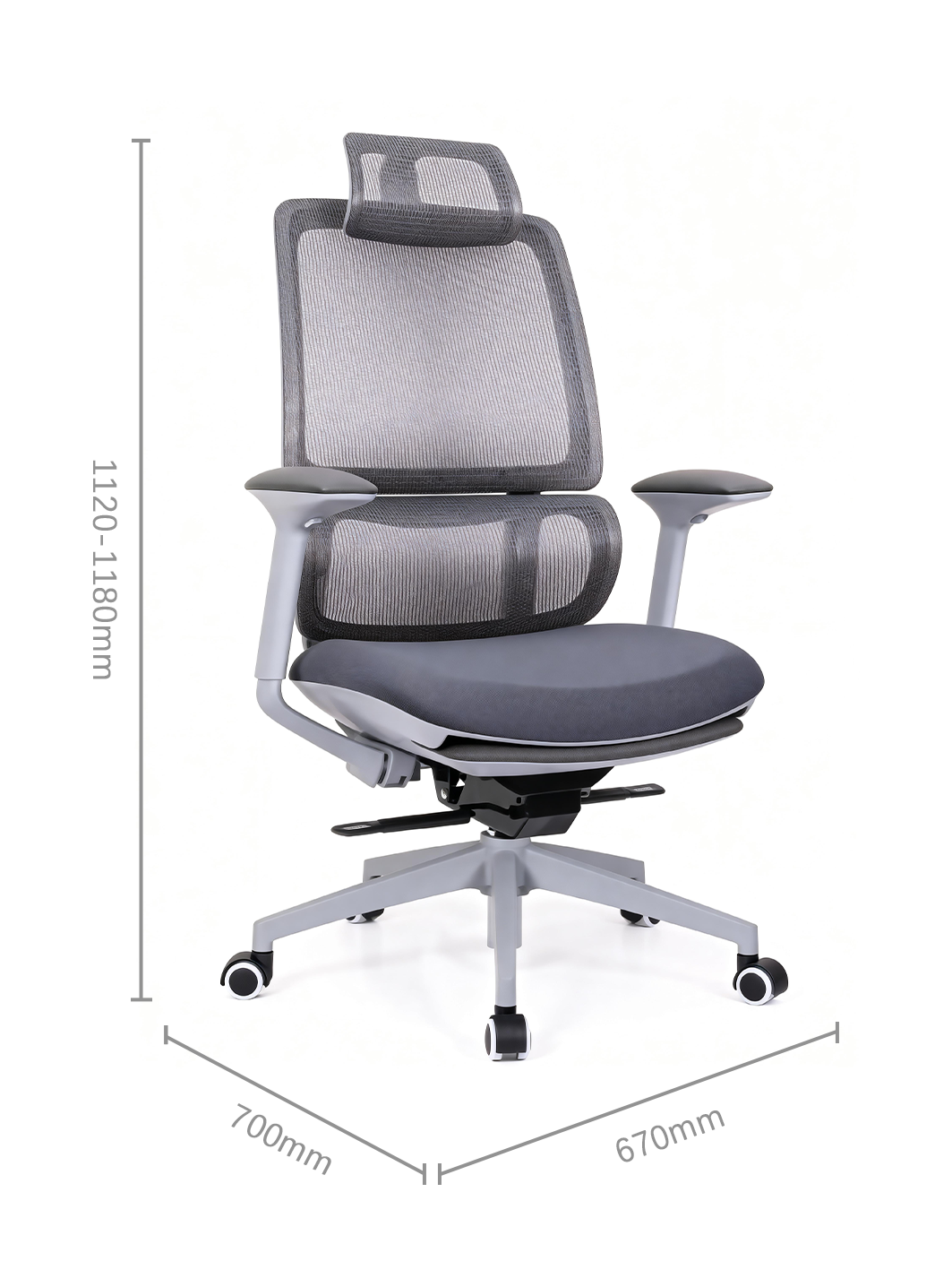 Ergo Noon Ergonomic Office Chair with 160° Recline, Footrest and Headrest