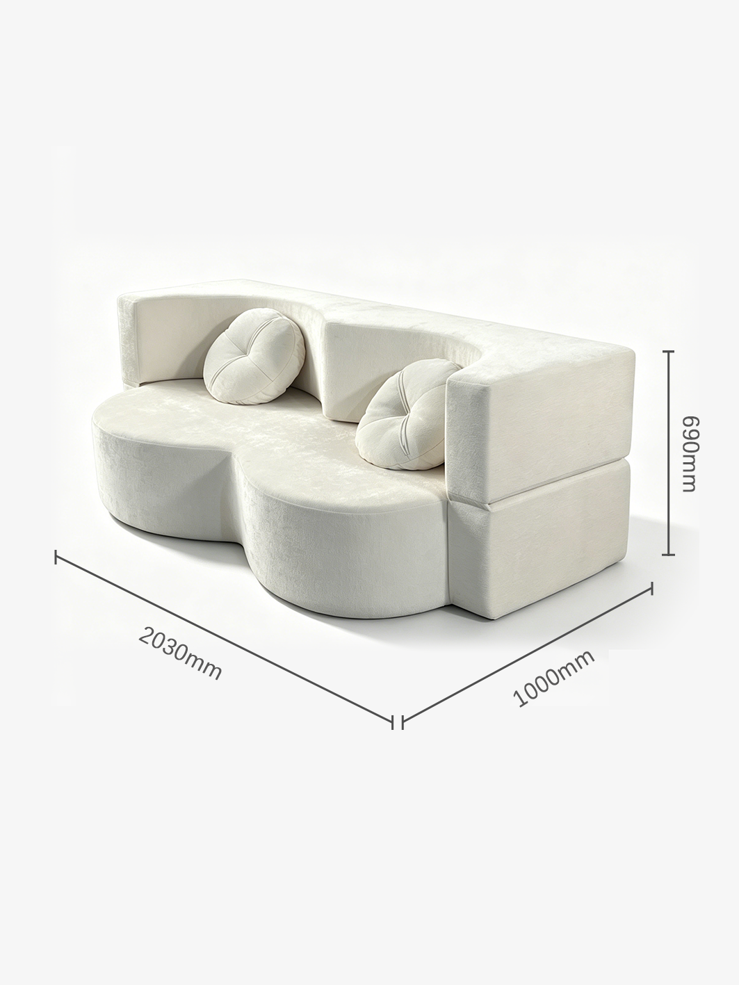 Arc Scandinavian Contemporary Bouclé 3-Seater Sofa