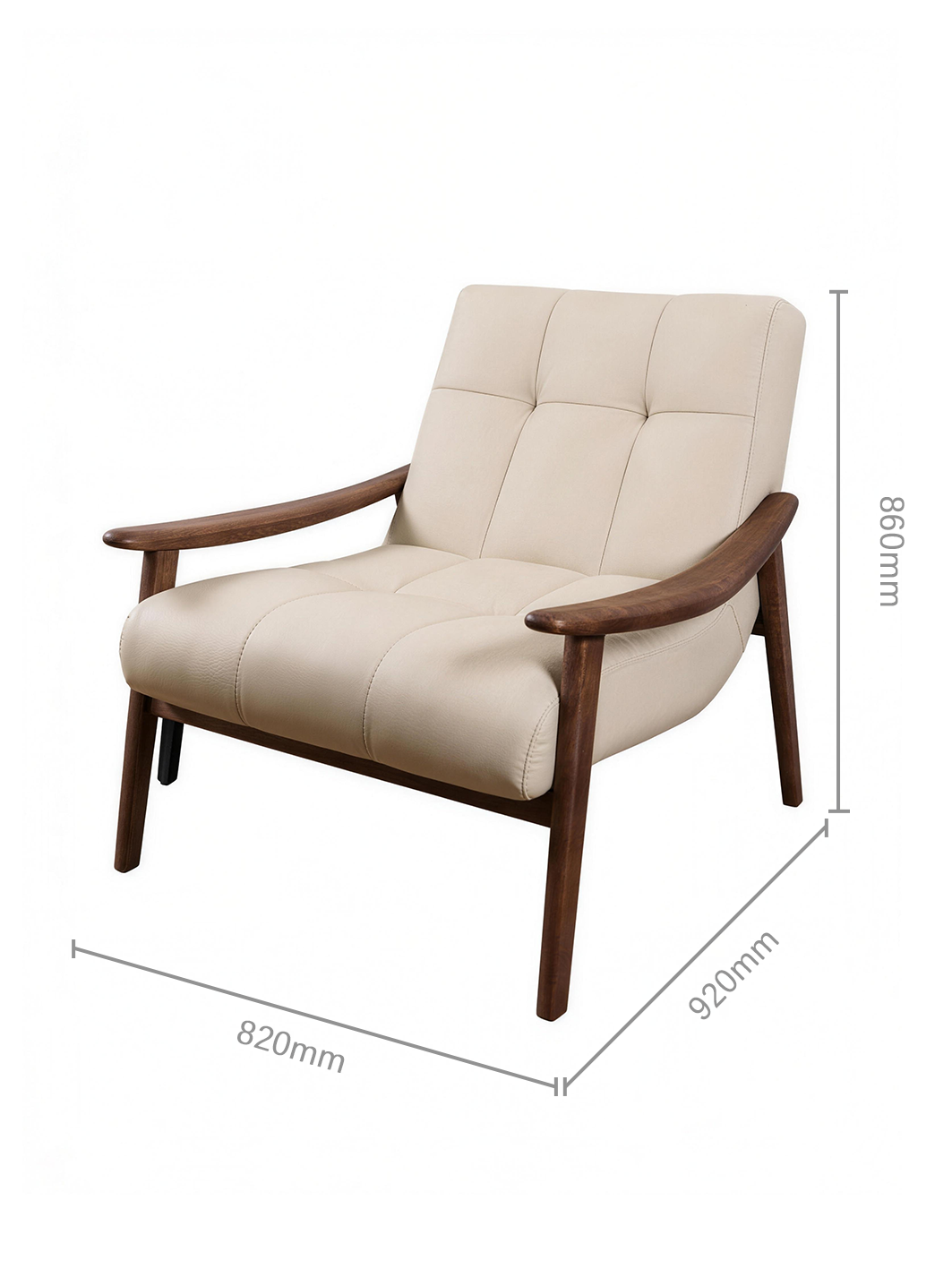 MERLO Black Walnut Leather Accent Chair