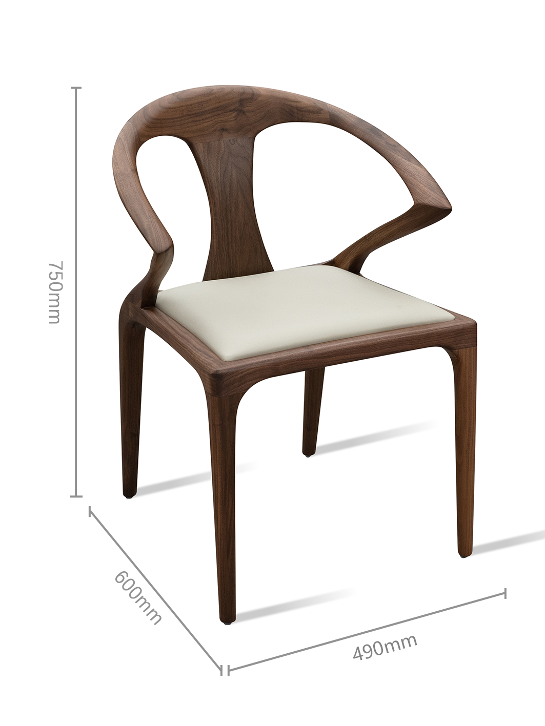 ARC Solid Black Walnut Ming-Inspired Dining Chair