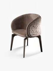 ORVIA Pleated Leather Dining Chair