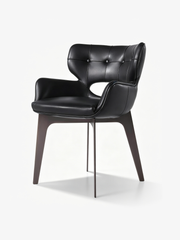 VIREN Cut-Out Leather Dining Chair